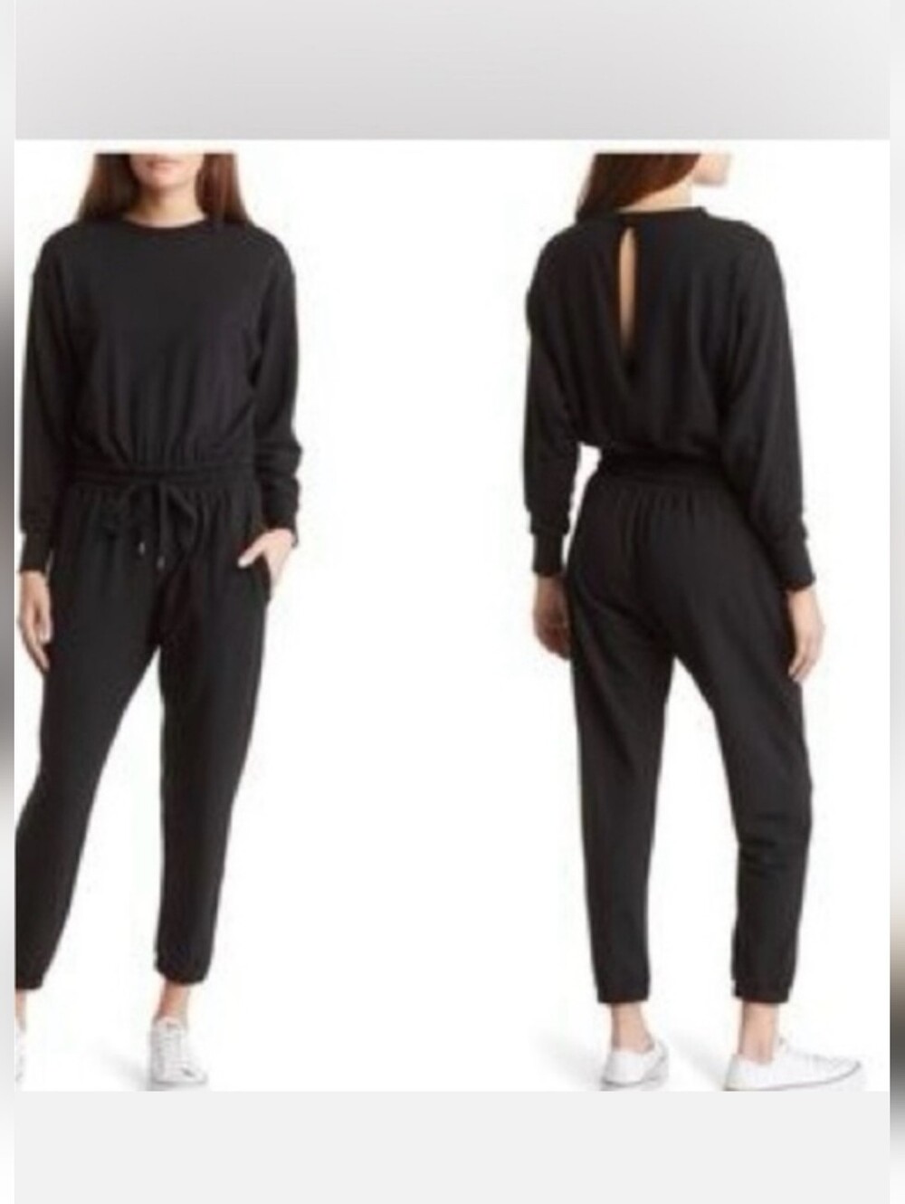 Smash + Tess Black Drawstring Jumpsuit Elevate Everyday Romper Size XS Like New.
